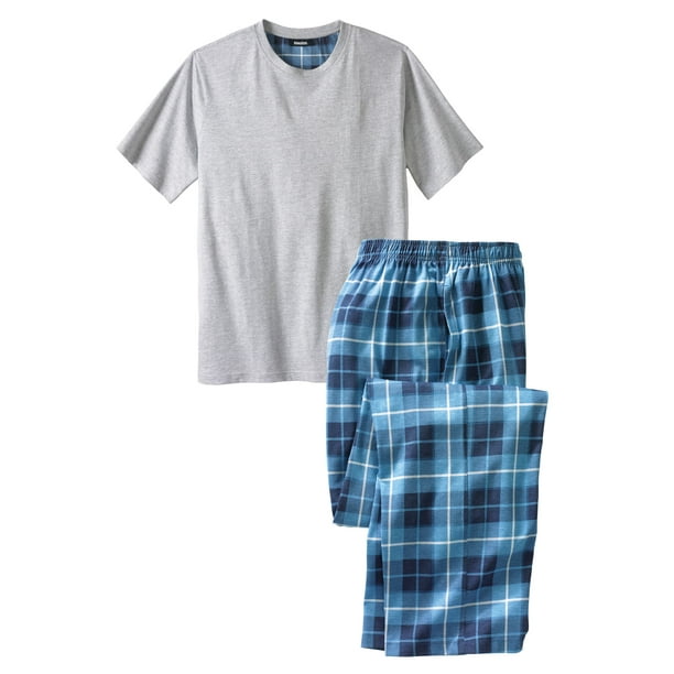 KingSize Mens Big /& Tall Plaid Flannel Pajama Set Pajamas